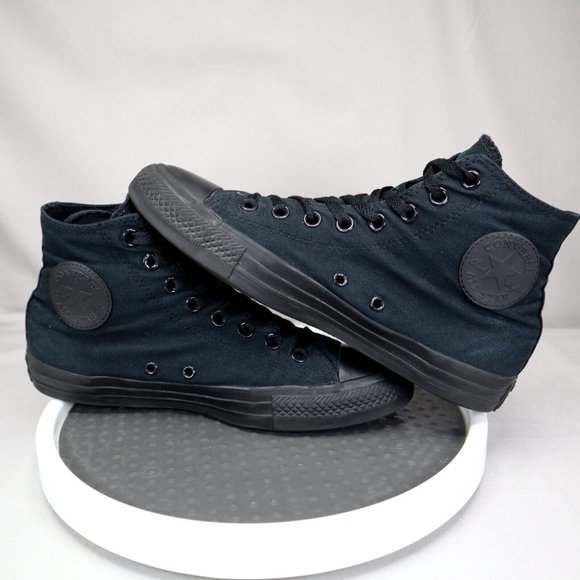 Converse Chuck Taylor All Star Classic Mens Size 7 Womens 9 High Top Mono Black